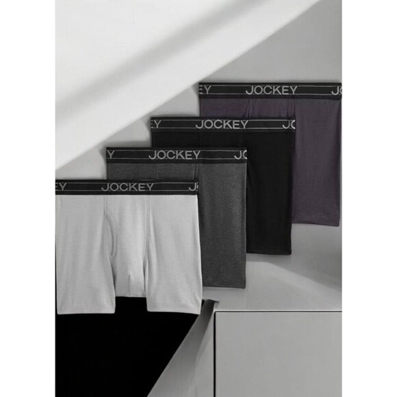 Jockey Mens Boxer Briefs 5 Pack Lightweight Everyday Casual 5" Inseam NEW Large - Picture 5 of 10